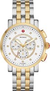MICHELE Women's Sport Sail Diamond Accent Two-Tone Bracelet Watch, 42mm - 0.13 ctw