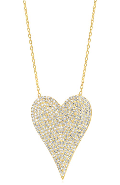 Shymi Jumbo Pavé Heart Pendant Necklace In Gold