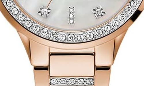 Bulova Mother-of-pearl & Crystal Bracelet Watch, 30mm In Gold