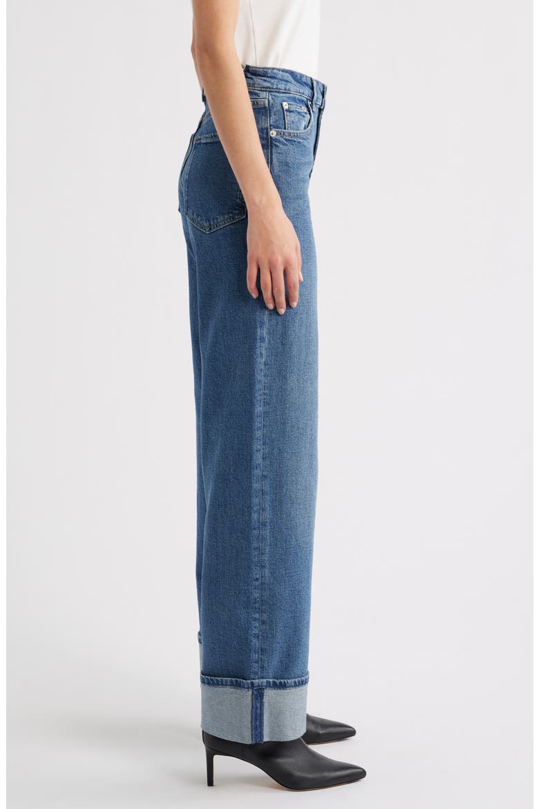 Getty Cuffed High Waist Wide Leg Jeans, Alternate, color, RICH INDIGO CUFFED
