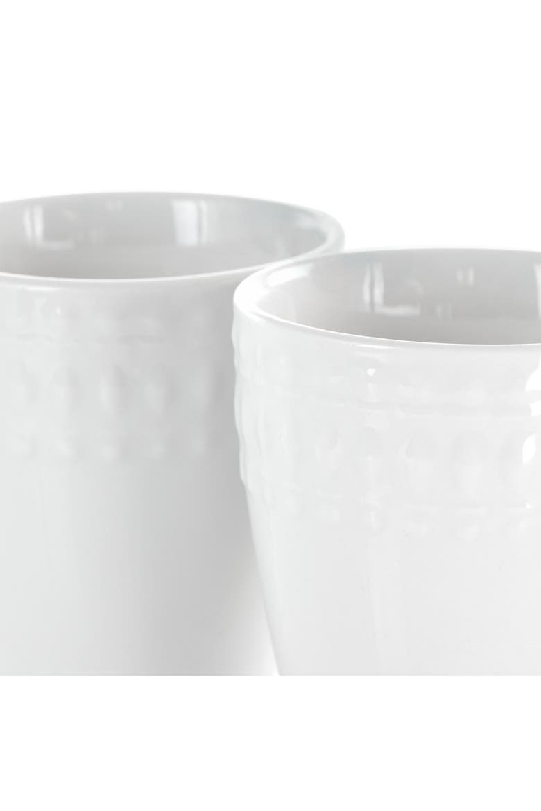 Cara 6 Piece 10 Ounce Porcelain Cup Set, Alternate, color, White