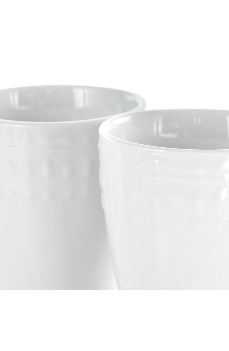Elama Cara 6 Piece 10 Ounce Porcelain Cup Set, Alternate, color, White
