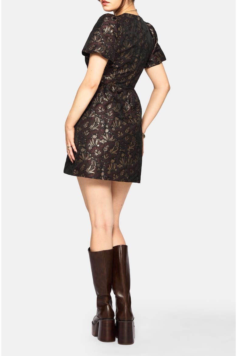 Rena Snake Jacquard Mini Dress, Alternate, color, Brown