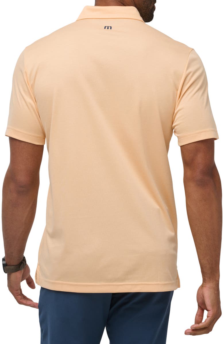 TravisMathew Cliff Driver Chest Stripe Piqué Polo, Alternate, color, Apricot