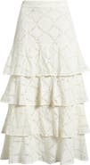 Treasure & Bond Tiered Eyelet Embroidered Maxi Skirt