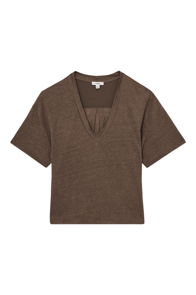 Ember Linen T-Shirt, Alternate, color, BROWN