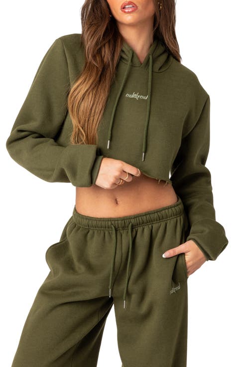 Breanna Cotton Blend Crop Hoodie