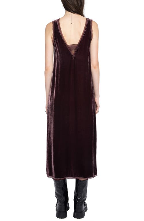 Zadig & Voltaire Lace-insert Midi Dress In Burgundy