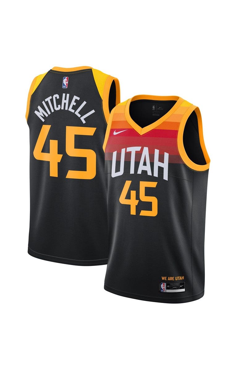Nike Men's Nike Donovan Mitchell Black Utah Jazz 2021/22 Swingman Player Jersey - City Edition, Main, color, 
