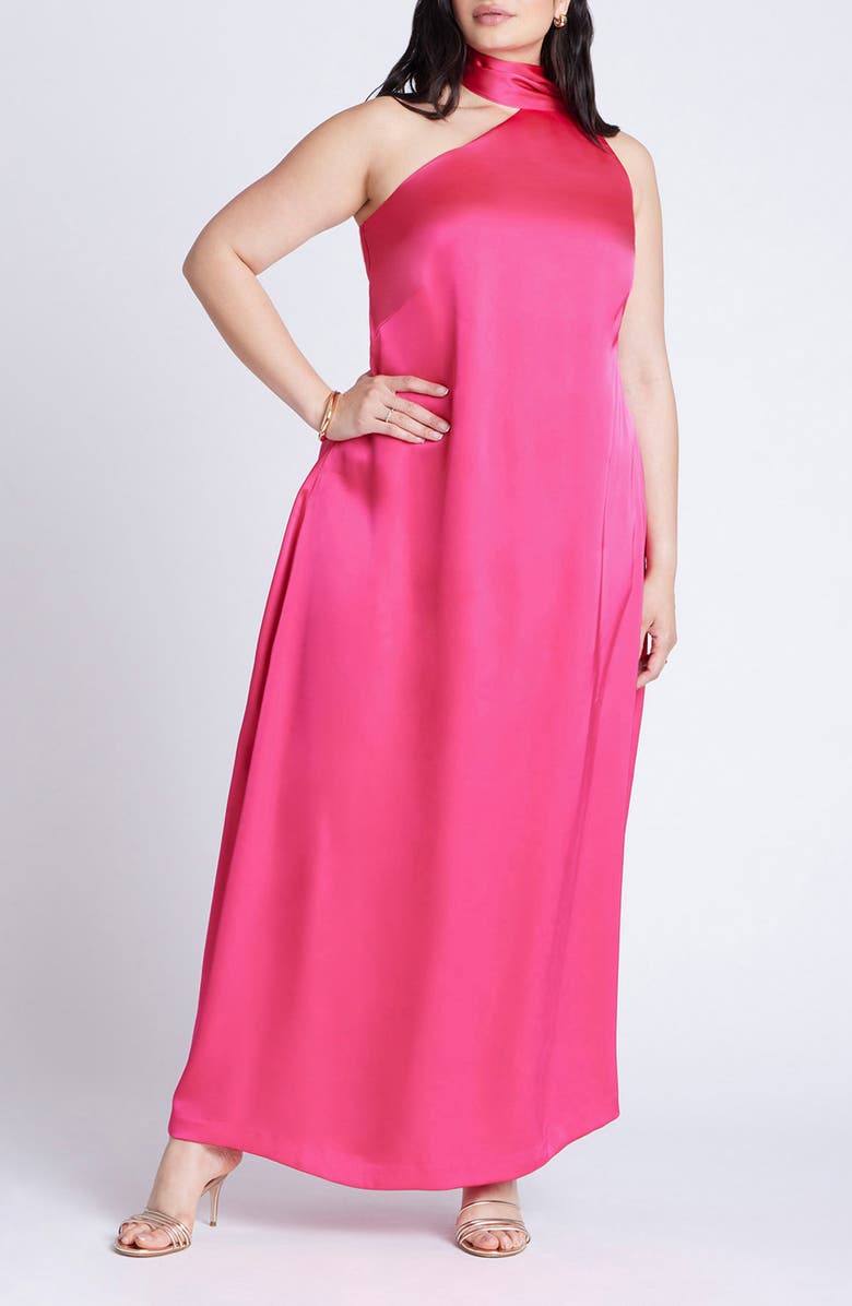 ELOQUII Scarf Neck Maxi Dress, Main, color, 