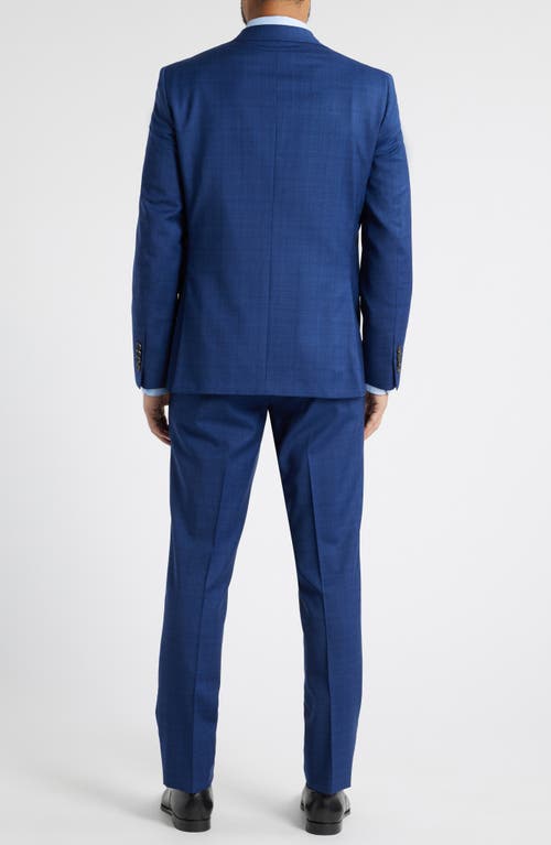 Jack Victor Esprit Plaid Super 110s Wool Suit In Navy