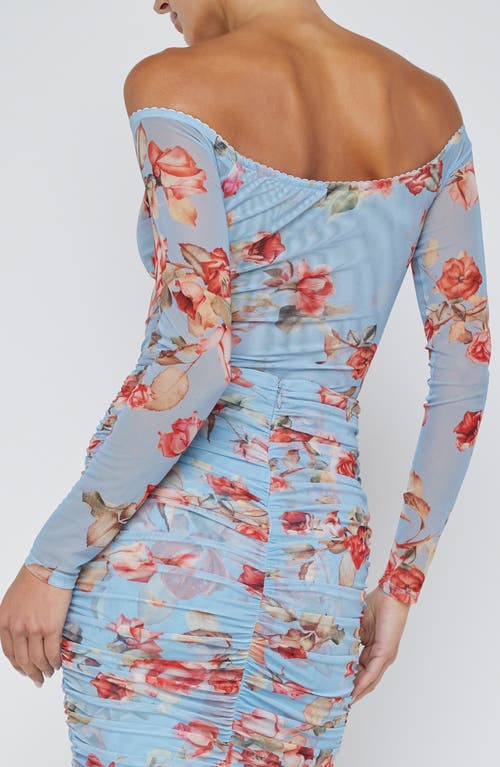 L AGENCE L'AGENCE PEONIE FLORAL OFF THE SHOULDER MESH BODYSUIT 