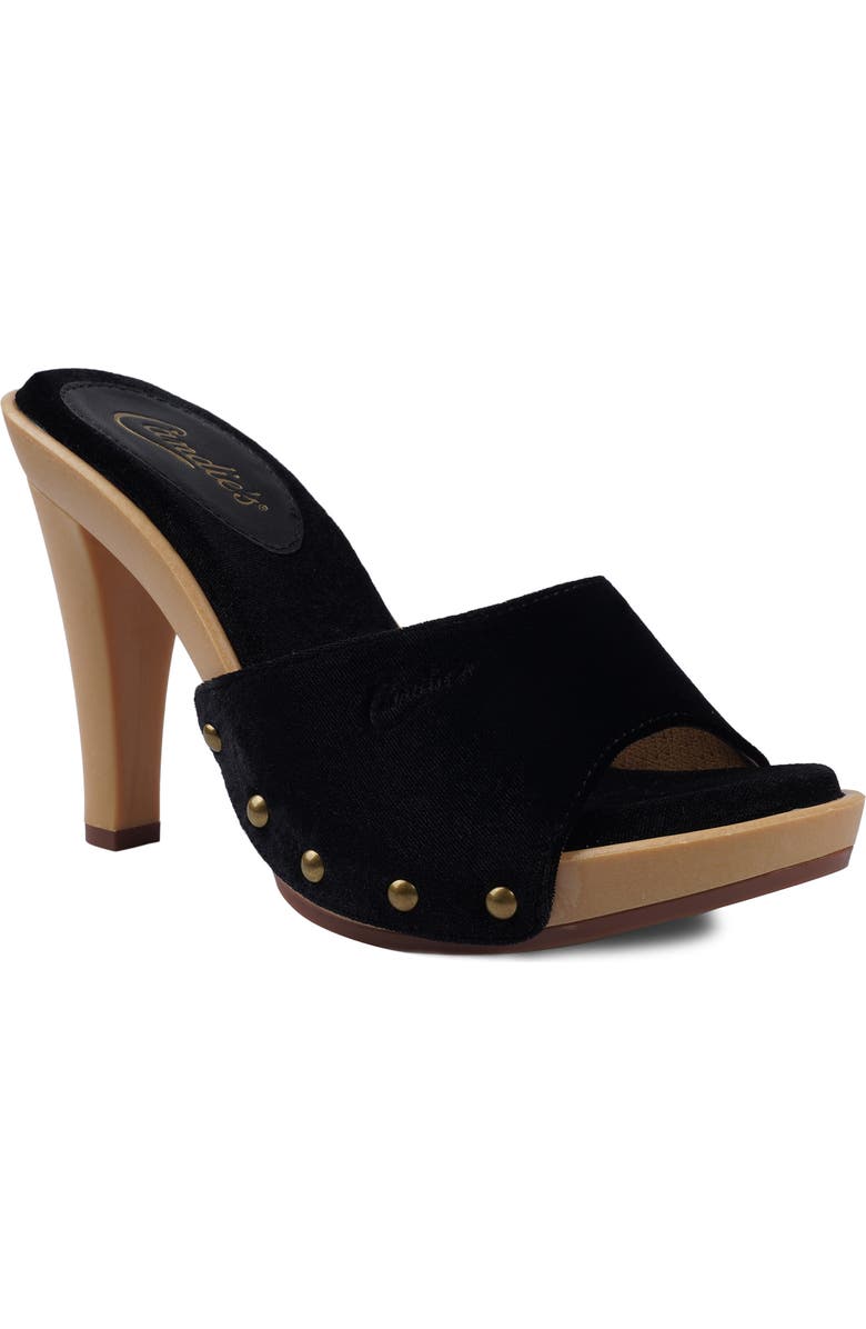 Candie's Antonella Slide Sandal, Main, color, Black Velvet