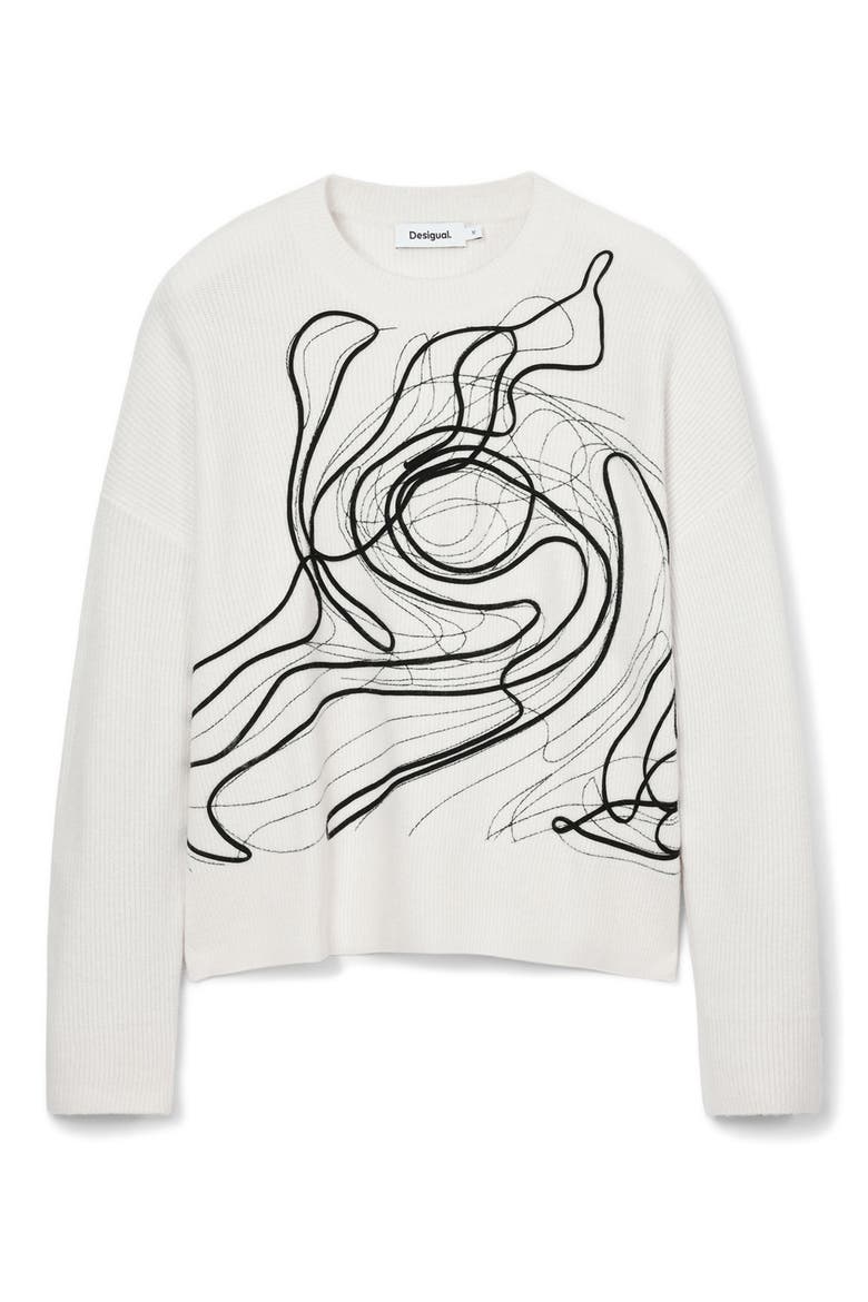 Montpelier Lacroix Cotton Graphic Crewneck Sweater, Alternate, color, WHITE