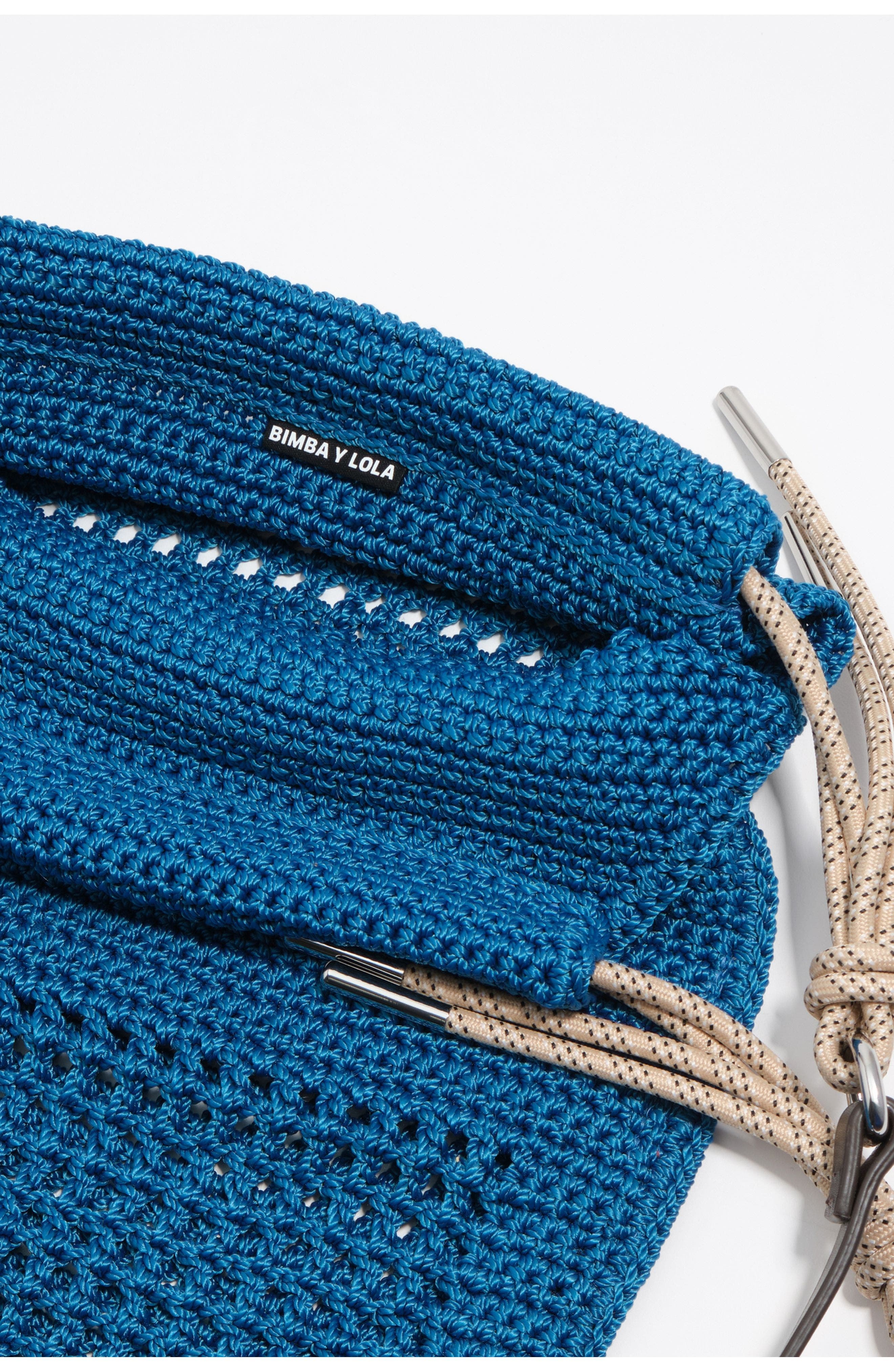 Bimba y Lola Crochet Market Bag, Alternate, color, Blue