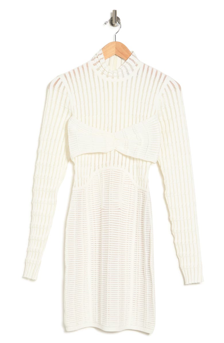 Herve Leger Shadow Stripe Long Sleeve Mini Dress, Alternate, color, 