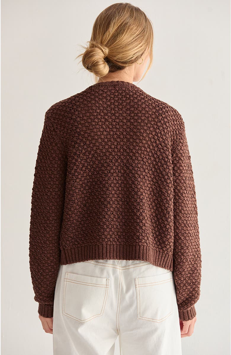 CRESCENT Basket Weave Knit Cardigan Tank Two Piece Set, Alternate, color, Brown