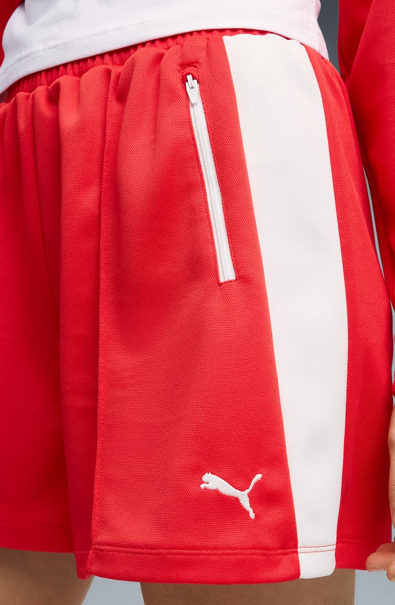 PUMA T7 Relzed Pintuck Shorts, Alternate, color, For All Time Red