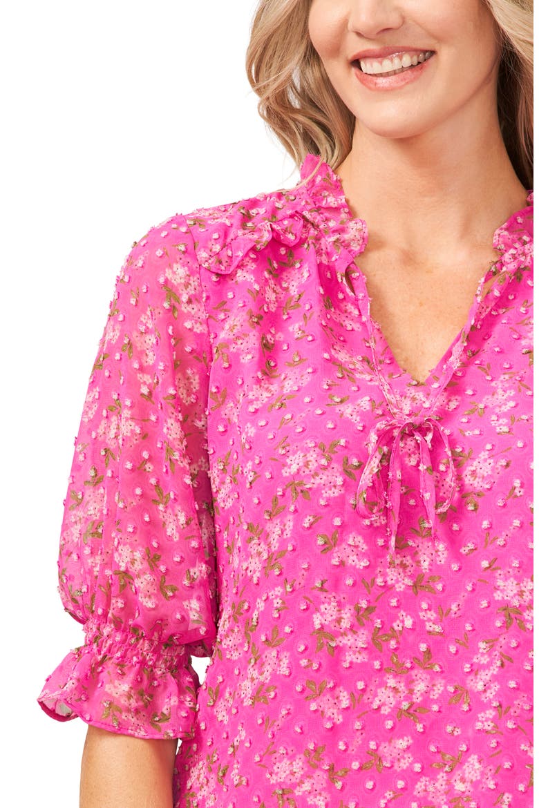 Print Clip Dot Blouse, Alternate, color, PINK MULTI