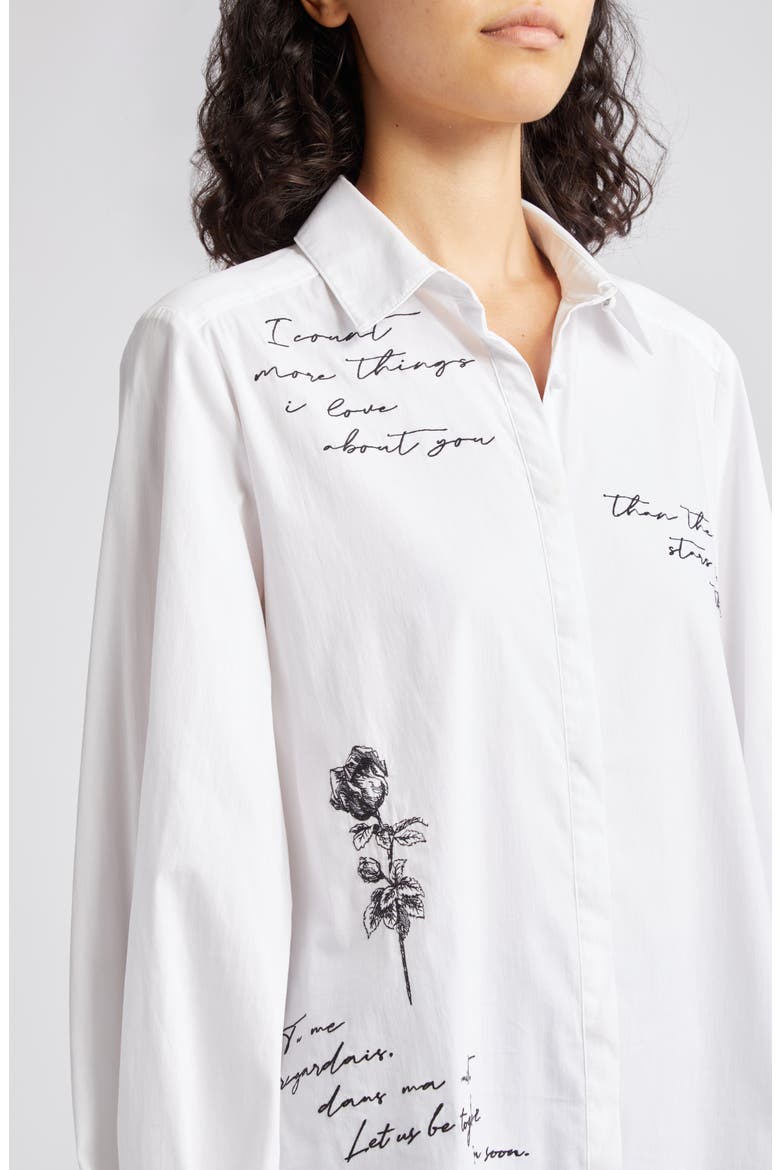 Kandice Mon Amour Embroidered Woven Shirt, Alternate, color, WHITE/ BLACK