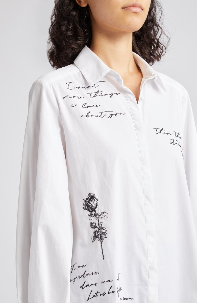 Cinq à Sept Kandice Mon Amour Embroidered Woven Shirt, Alternate, color,