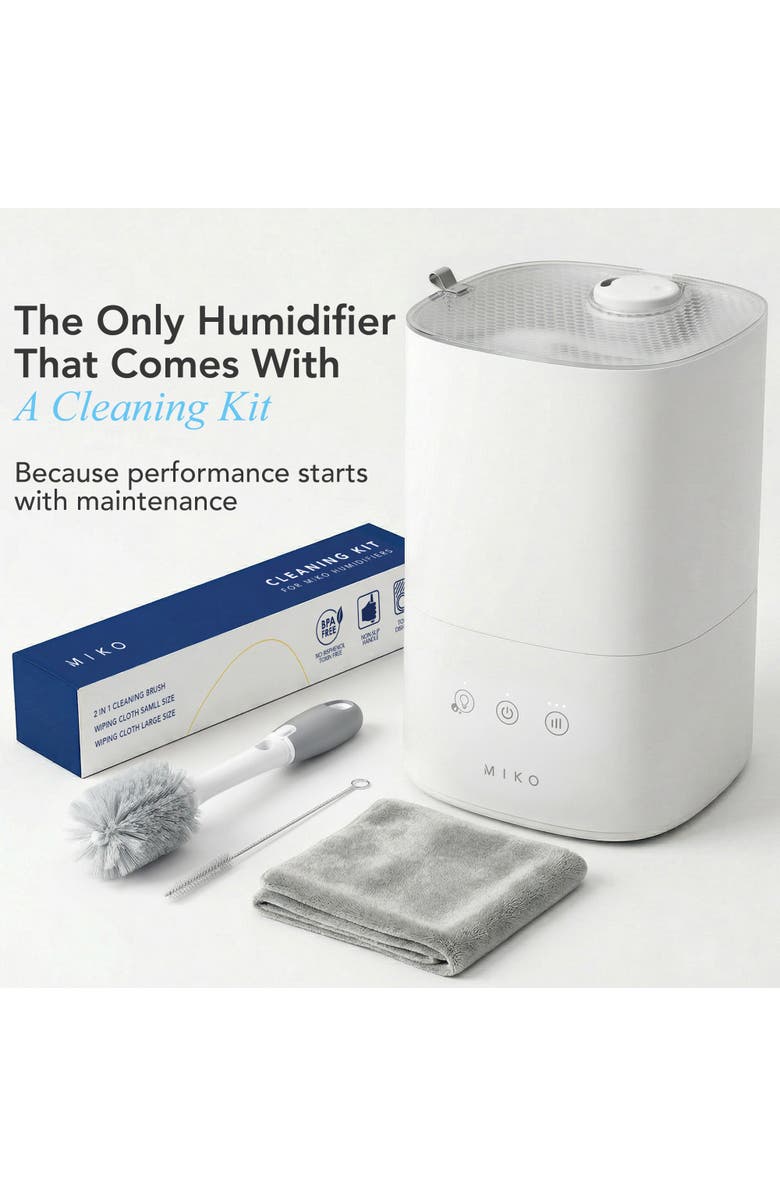 MIKO Breeze + Smart Humidifier with App Control and Oil Tray, Alternate, color, White