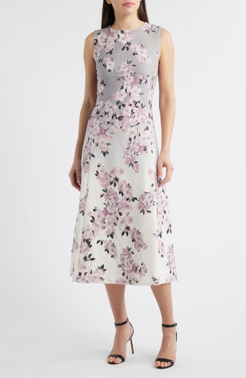 Floral Print Sleeveless Midi Dress (Regular & Petite)