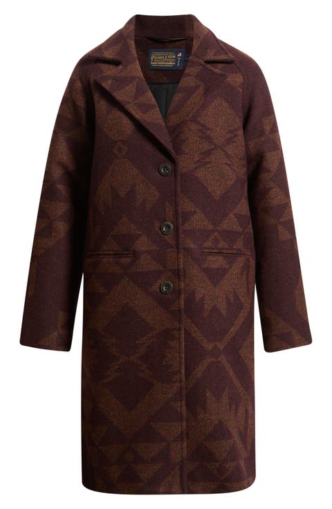 Jacquard Wool Overcoat
