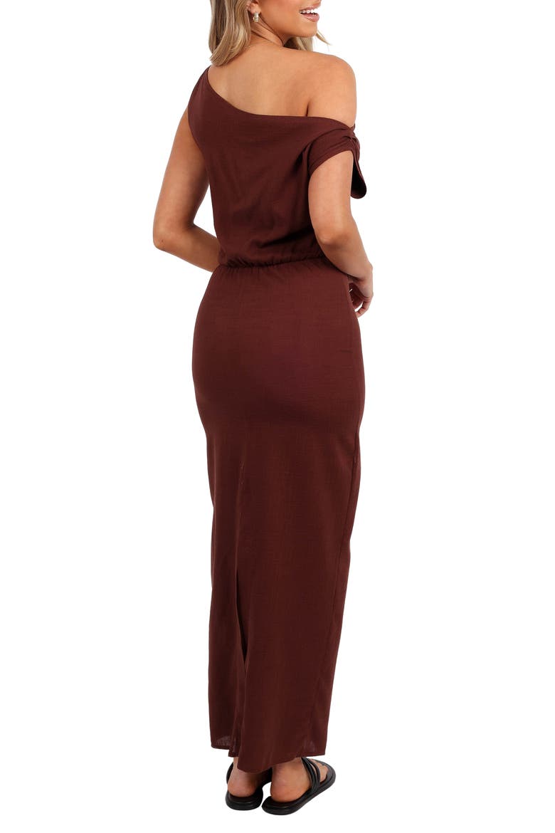 Kassie Off the Shoulder Maxi Dress, Alternate, color, CHOCOLATE BROWN