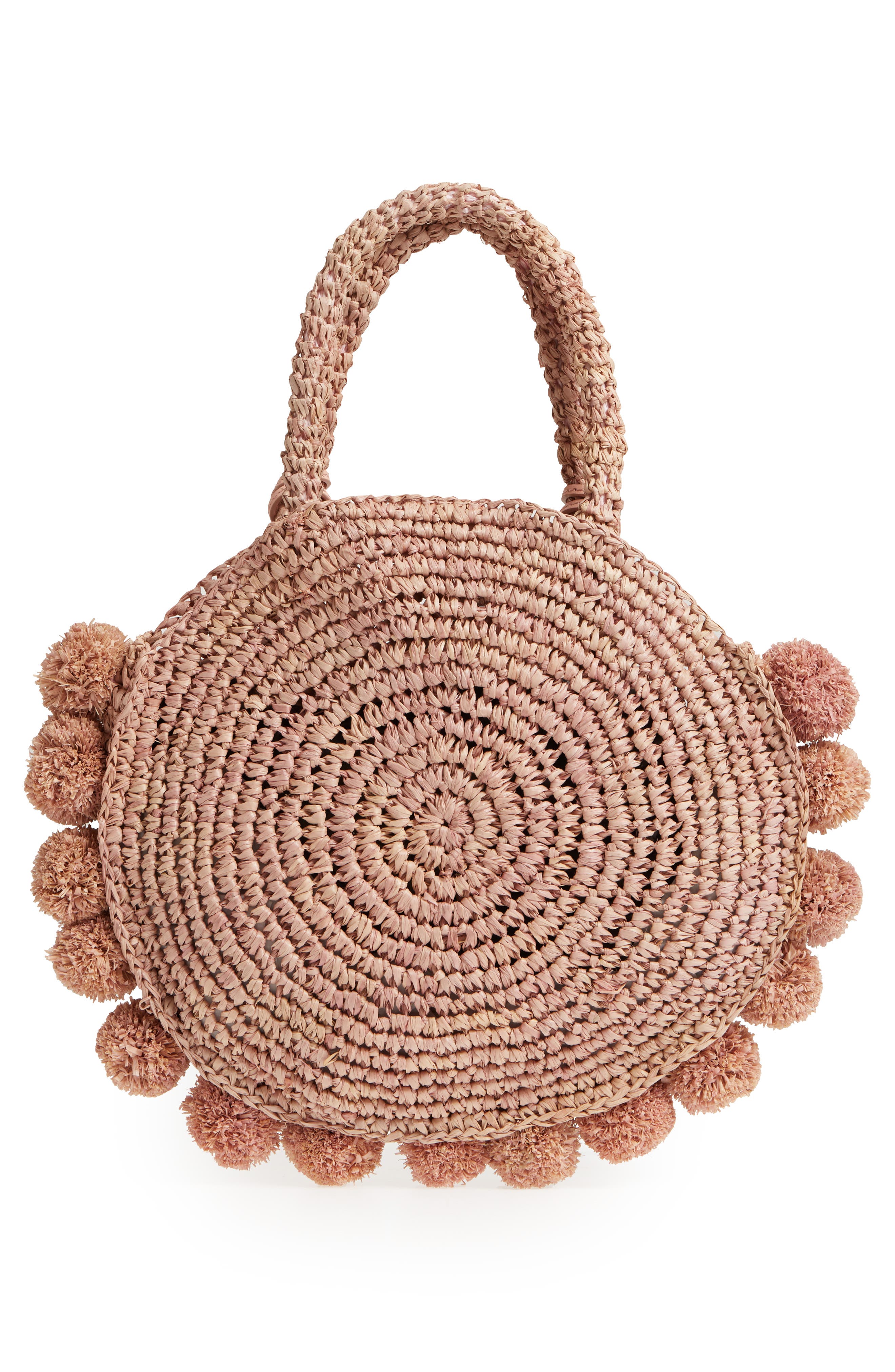 Straw Circle Tote, Alternate, color, BALLET