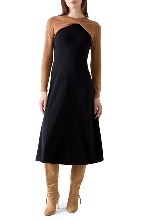 Aletta Long Sleeve Knit Midi Dress