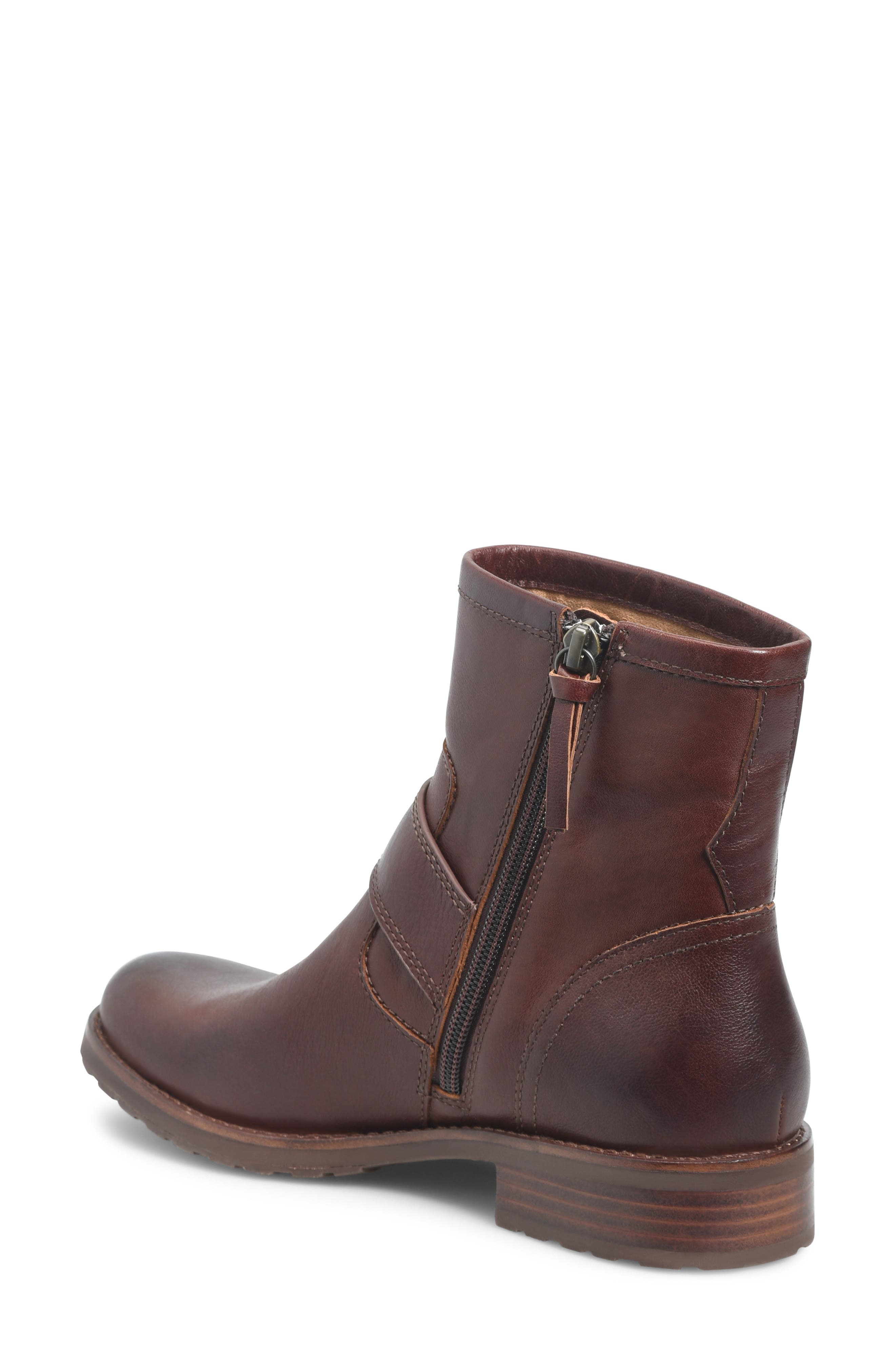Brie Water Resistant Moto Bootie, Alternate, color, WHISKEY