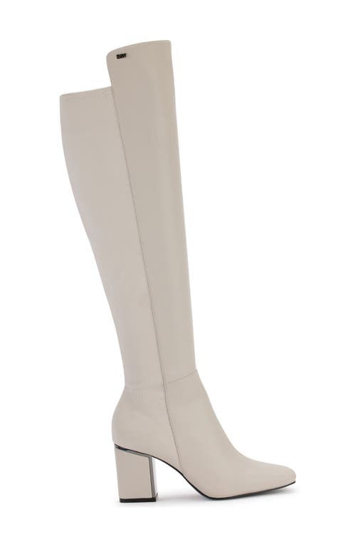 Dkny Cilli Knee High Womens Comfort Insole Manmade Thigh-high Boots In White