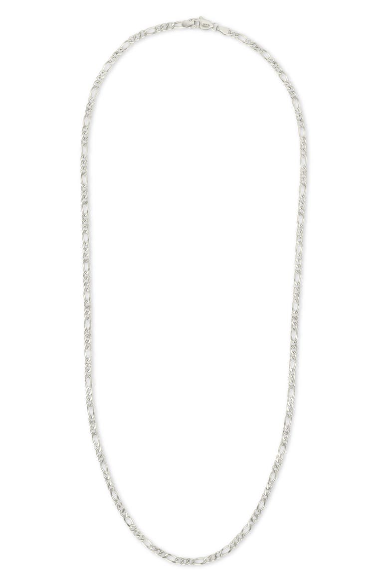 Figaro Chain Necklace, Alternate, color, SILVER