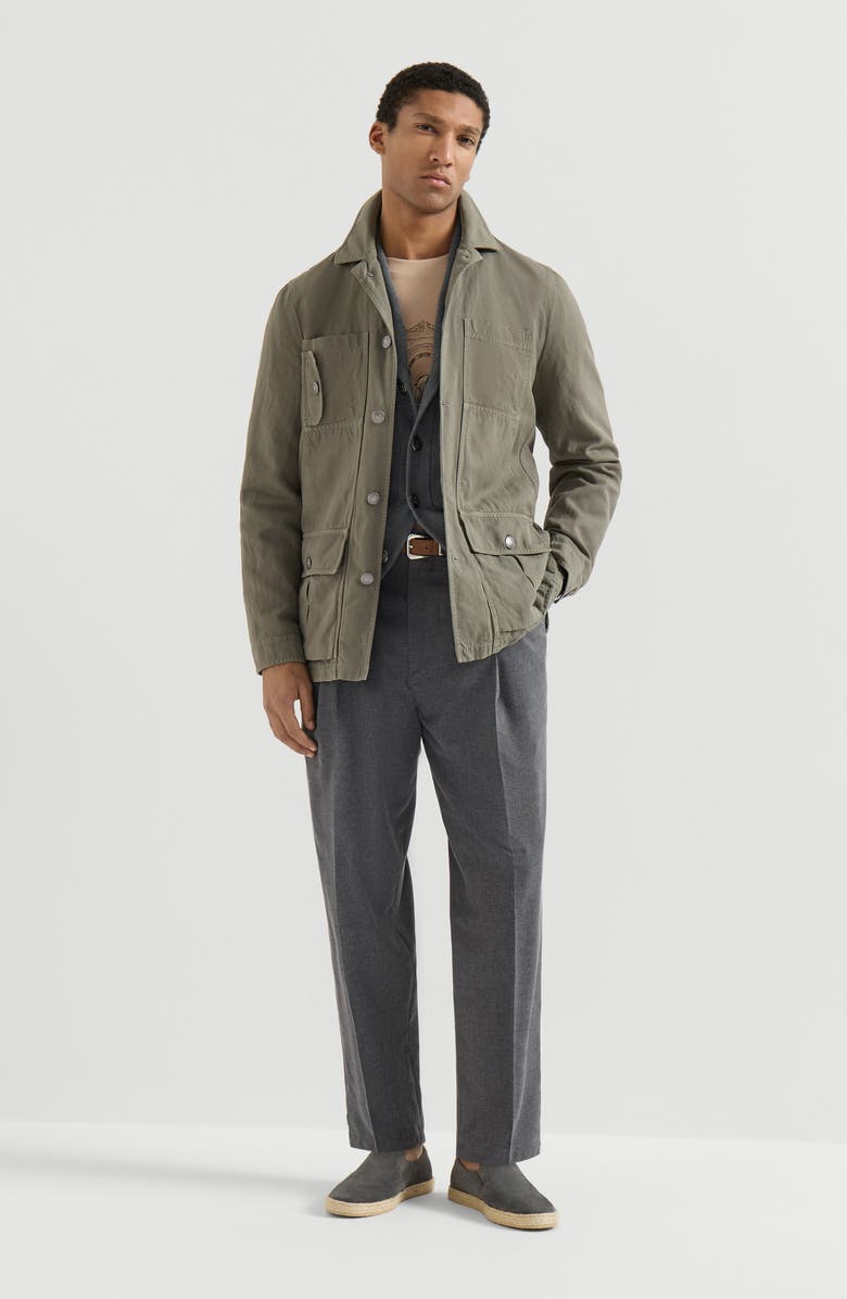 Brunello Cucinelli Cardigan with shawl collar, Alternate, color, Medium Grey