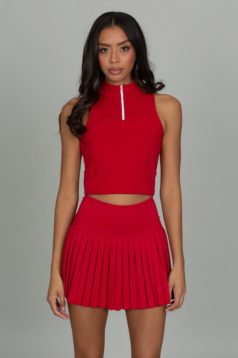 15" Pleated Tennis Skirt, Alternate, color, Ruby