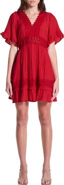 WISHLIST Lace Insert Tie Back Dress