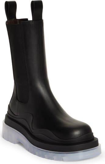 BOTTEGA VENETA Tire Boots - Black Leather, Clear Sole - US 9 - ? AUTHENTIC Bottega Veneta Tire Boot in Black & Transparent | FWRD main image 3