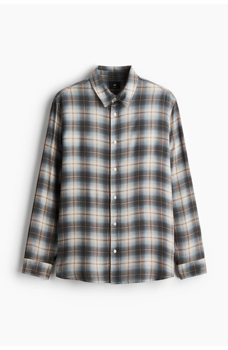 H&M Relaxed Fit Shirt, Main, color, Blue/Plaid