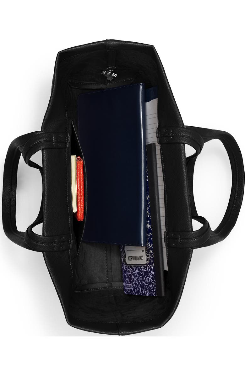 Lands
End Faux Leather Tote, Alternate, color, Black