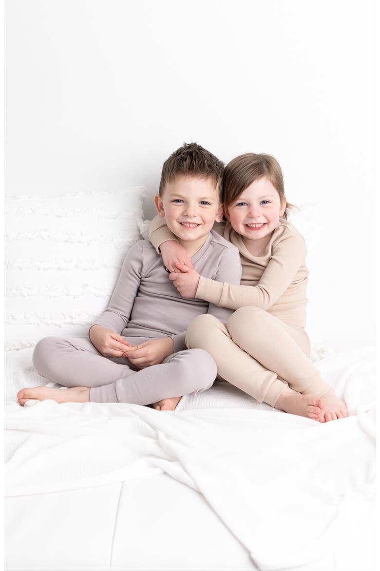 Two-Piece Organic Cotton Pajamas, Alternate, color, OATMEAL