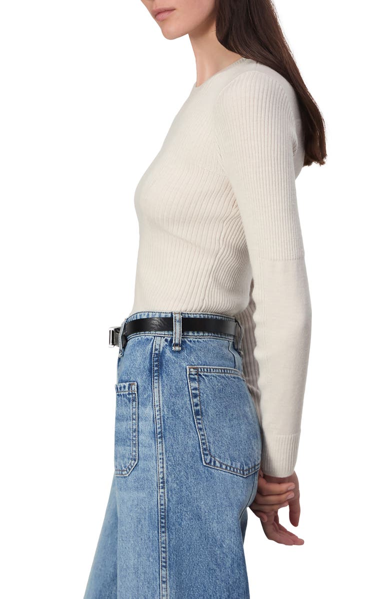 rag & bone Audrina Rib Sweater, Alternate, color, Offwht