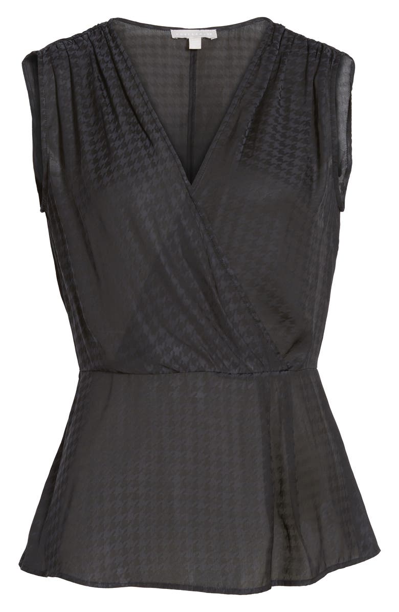 Chelsea28 Houndstooth Satin Drape Top, Alternate, color, 