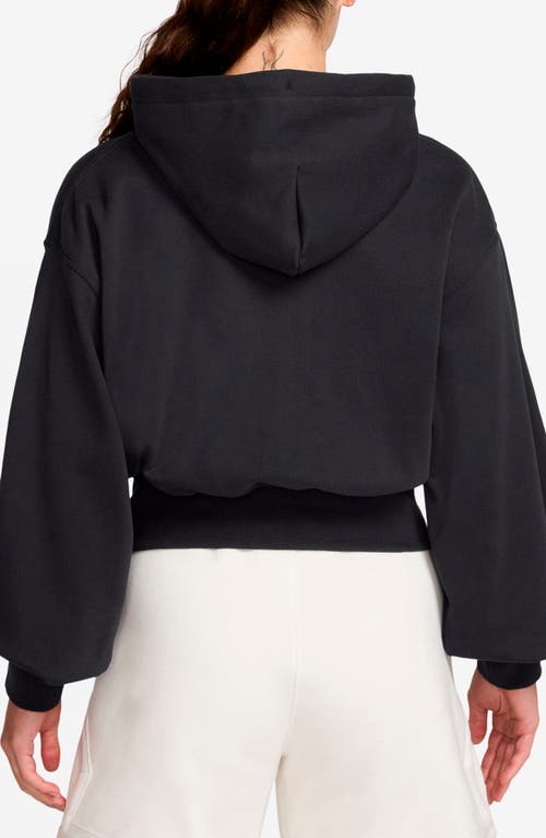 Jordan Flight Fleece Crop Hoodie In Black
