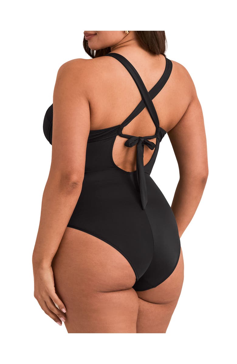 Adore Me Cariba Swimwear One Piece Swimsuit, Alternate, color, Black