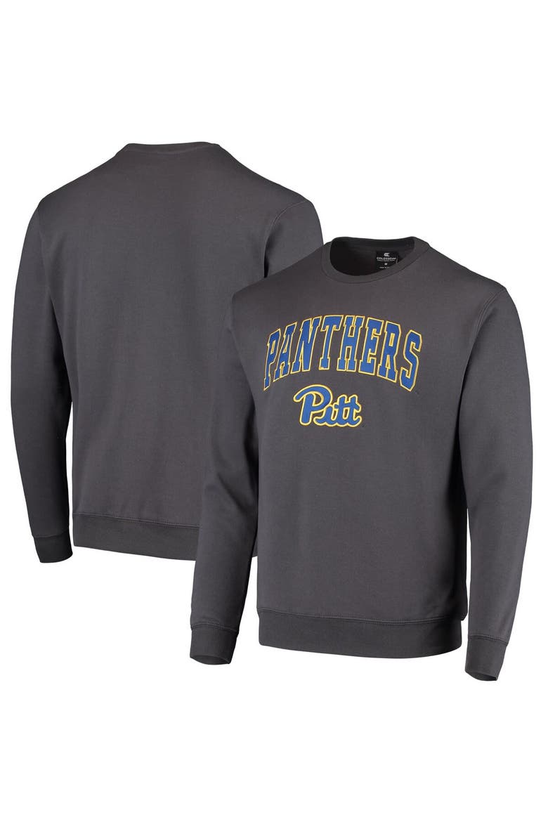 Men's Colosseum Charcoal Pitt Panthers Arch & Logo Sweatshirt, Main, color, Charcoal