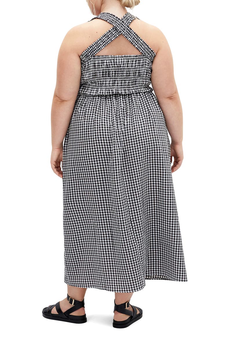 Cute Gingham Maxi Sundress, Alternate, color, BLACK GINGHAM