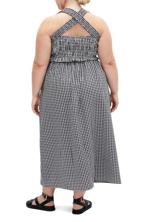 Shop City Chic Cute Gingham Maxi Sundress In Black Gingham