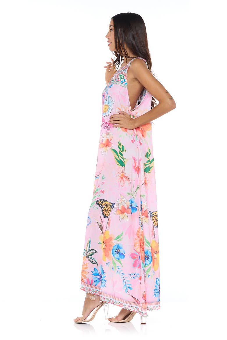 Floral One-Shoulder Cover-Up Dress, Alternate, color, PINK