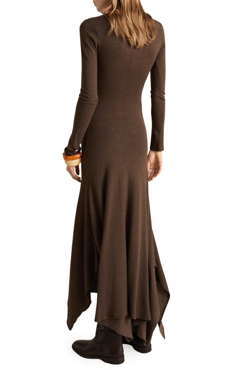 MANGO Asymmetric Long Sleeve Dress, Alternate, color, 